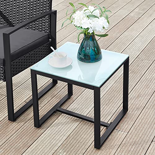 Balcony furniture - Lounge set - 2 chairs and table - Black