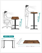 Electric seat -Sta desk - height adjustable - 60 x 120 cm