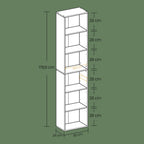 6-layer bookcase in Scandinavian style, standing shelf for living room