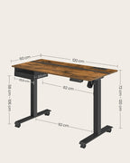 Electric desk - height adjustable - with socket