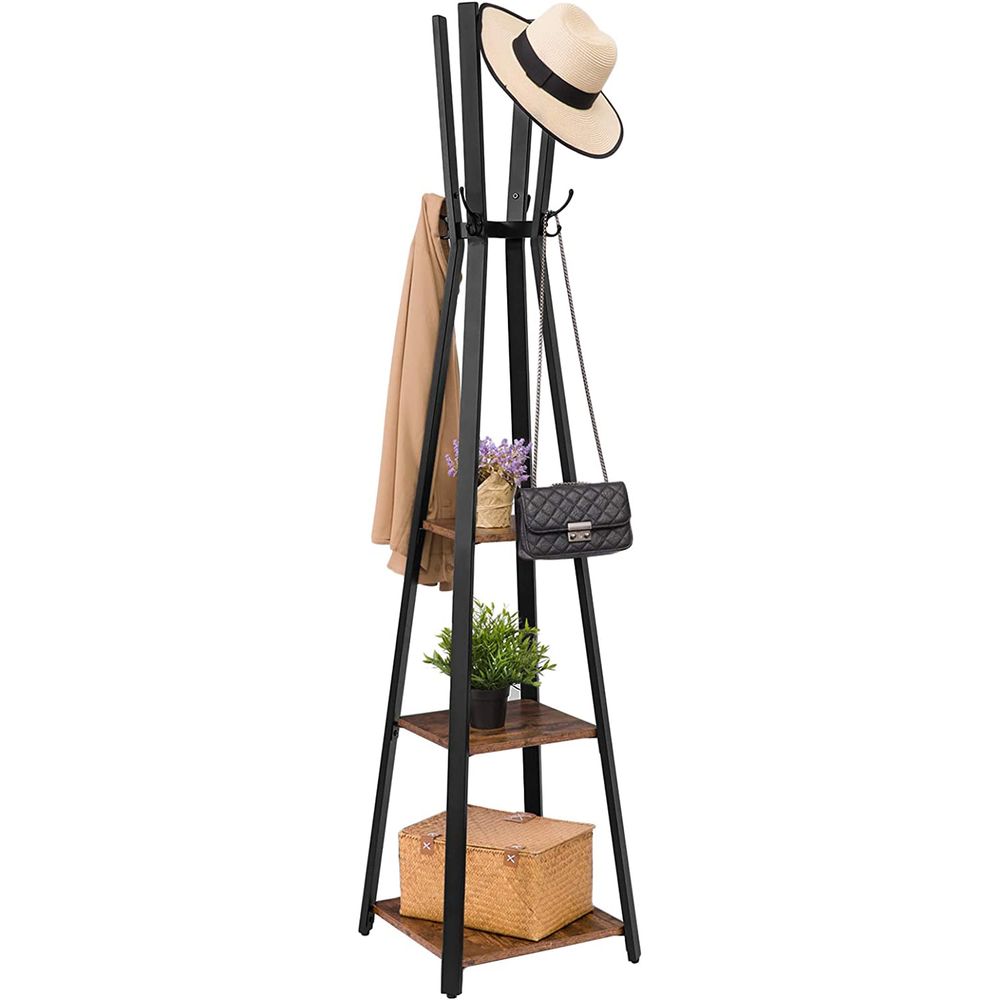Coat rack - With 3 shelves - Gaderobic Standard - Industrial Design - Brown Black