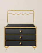 Jewelry box - Jewelry box - 3 layers with drawers - Black gold