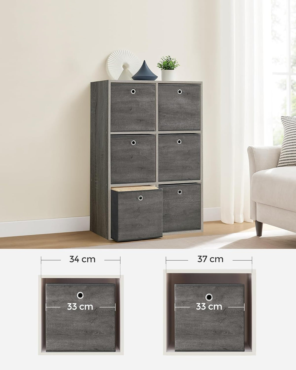 Storage boxes - Storage boxes - Set of 6 - Gray