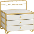 Jewelry box - Jewelry box - 3 layers with drawers - Black gold