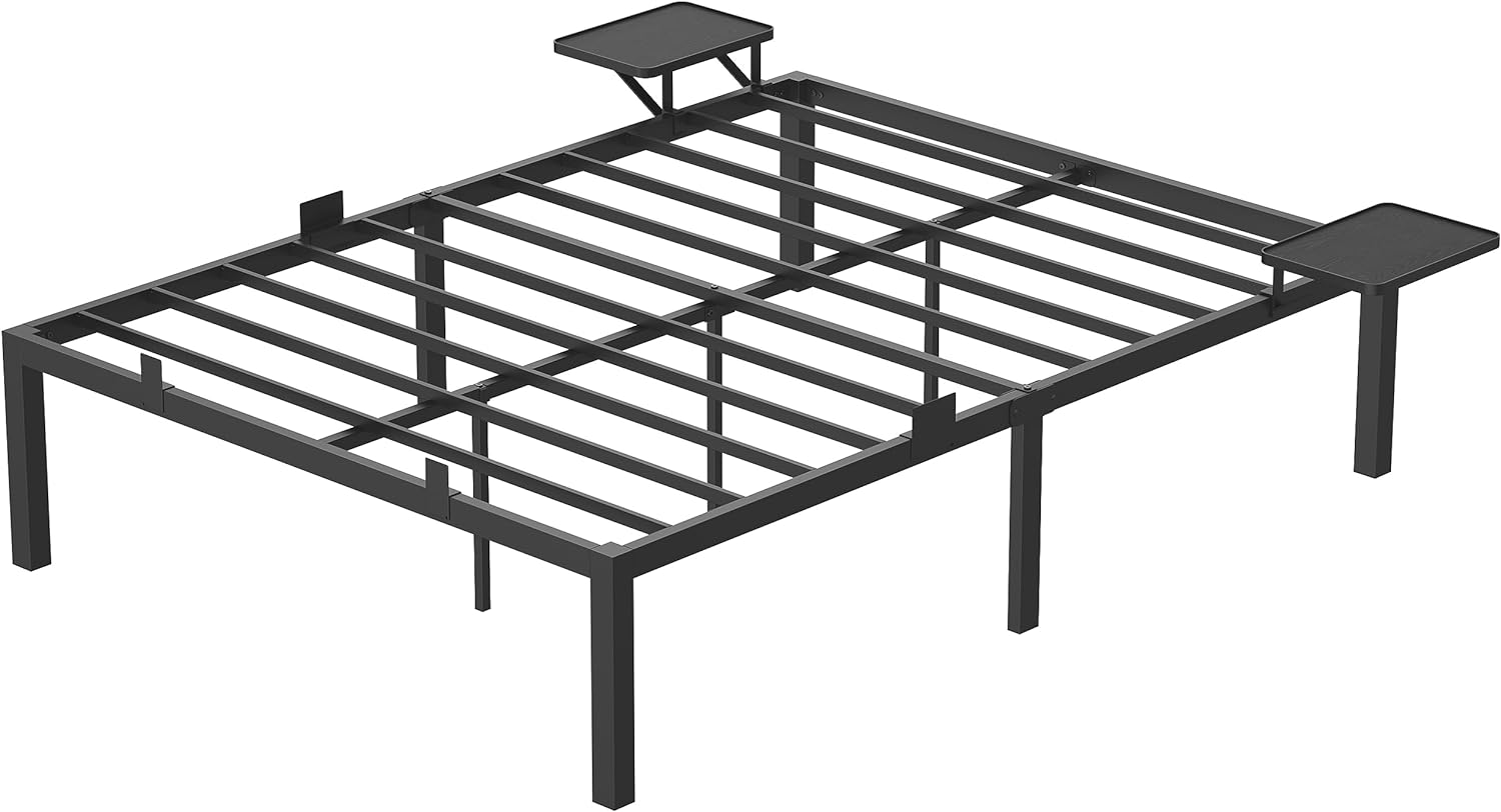 Bed Frame - Metal frame - Double bed - 200 x 140 cm - Black