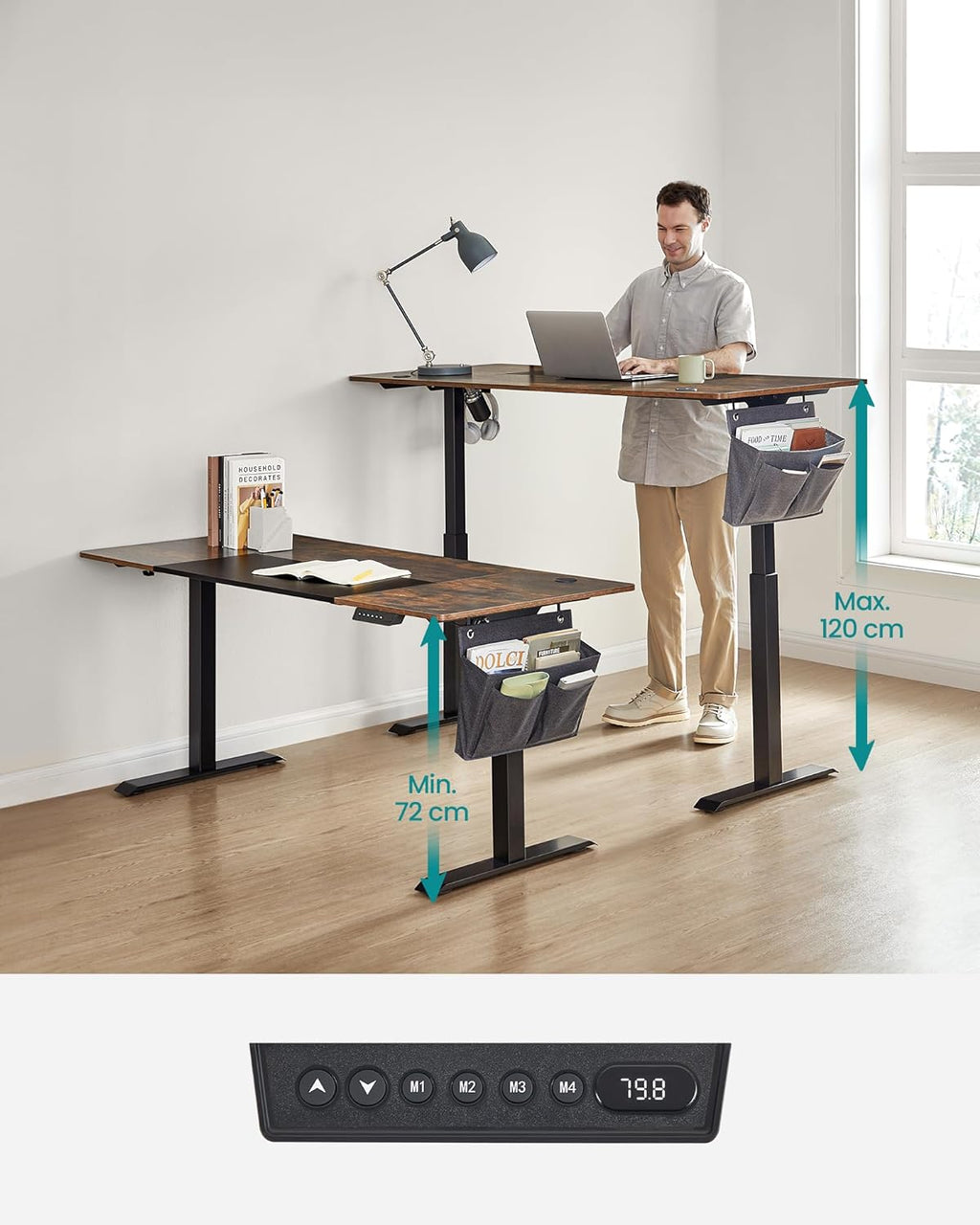 Height adjustable desk - 70 x 160cm