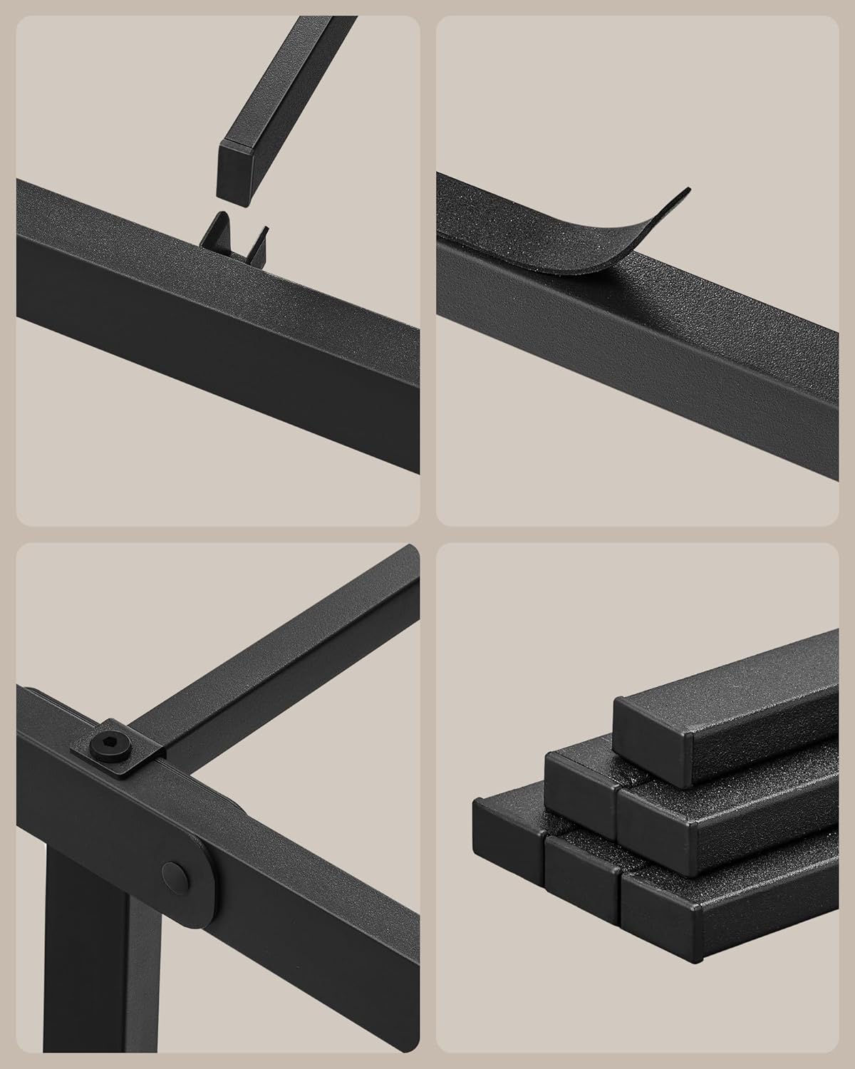 Bed Frame - Metal frame - Double bed - 200 x 140 cm - Black