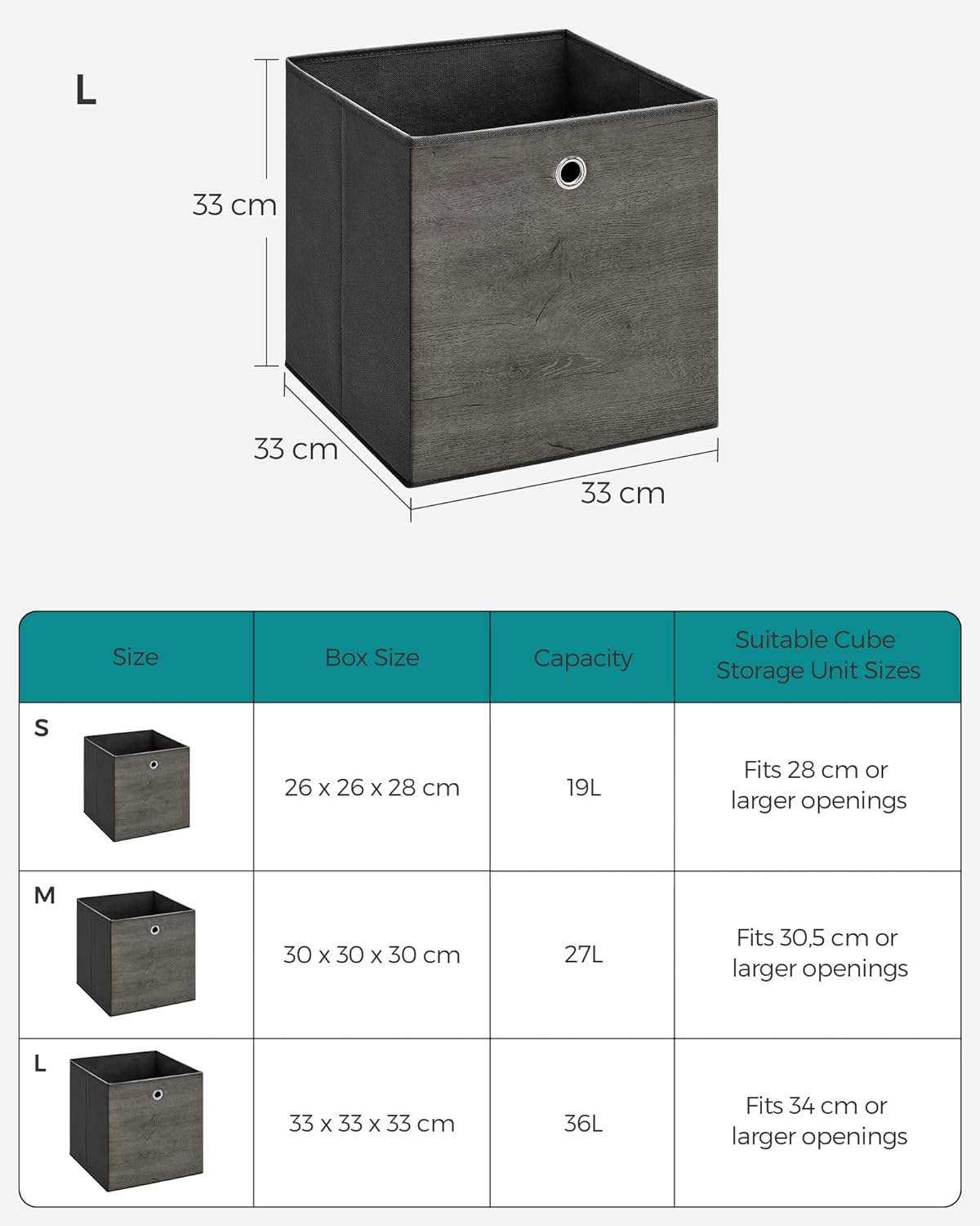 Storage boxes - Storage boxes - Set of 6 - Gray