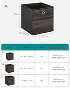Storage boxes - Storage boxes - Set of 6 - Dark brown