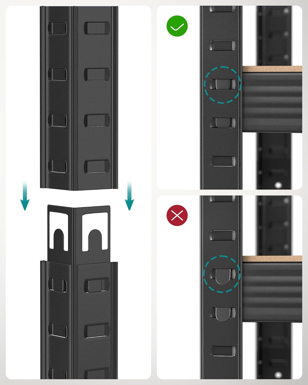 Small rack box - Living room cabinet - Extra strong - 5 levels - Black