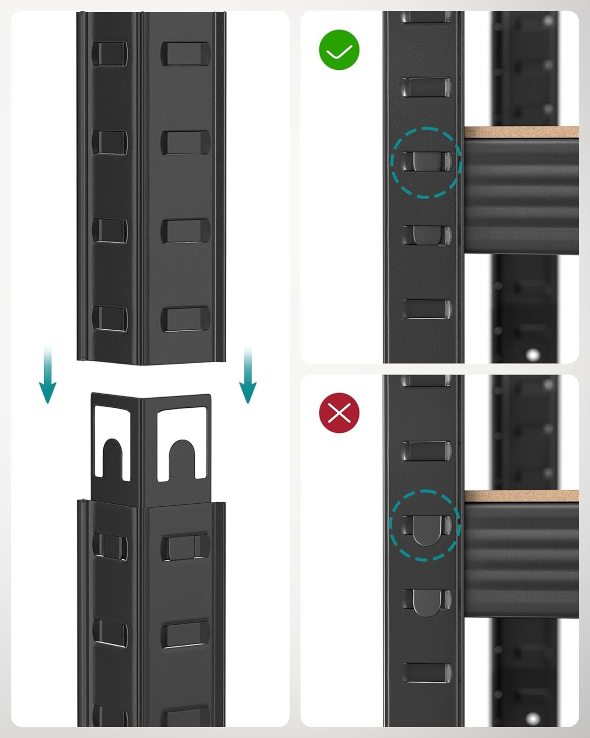 Small rack box - Living room cabinet - Extra strong - 5 levels - Black