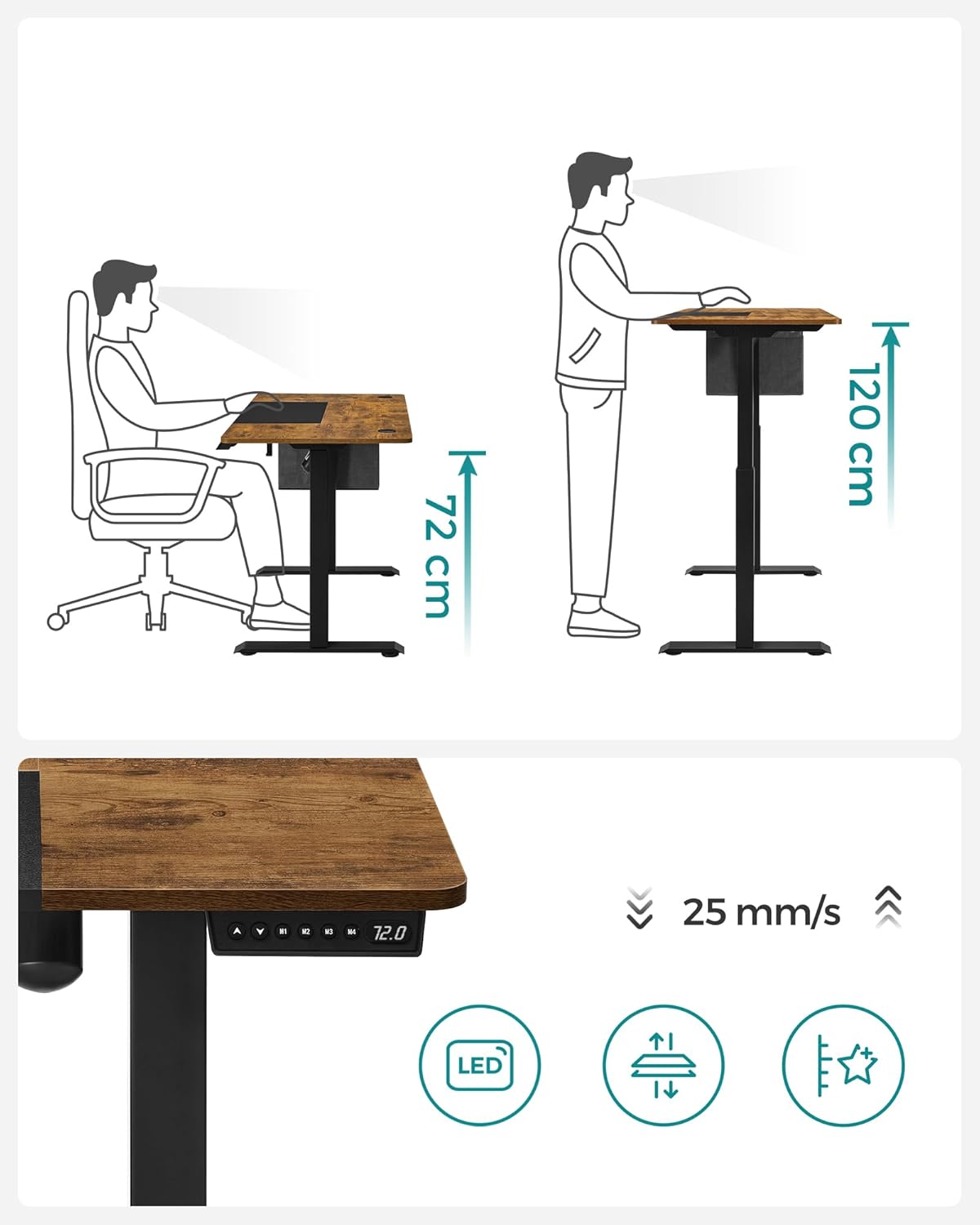 Desk - Electric desk - With wheels and storage bag