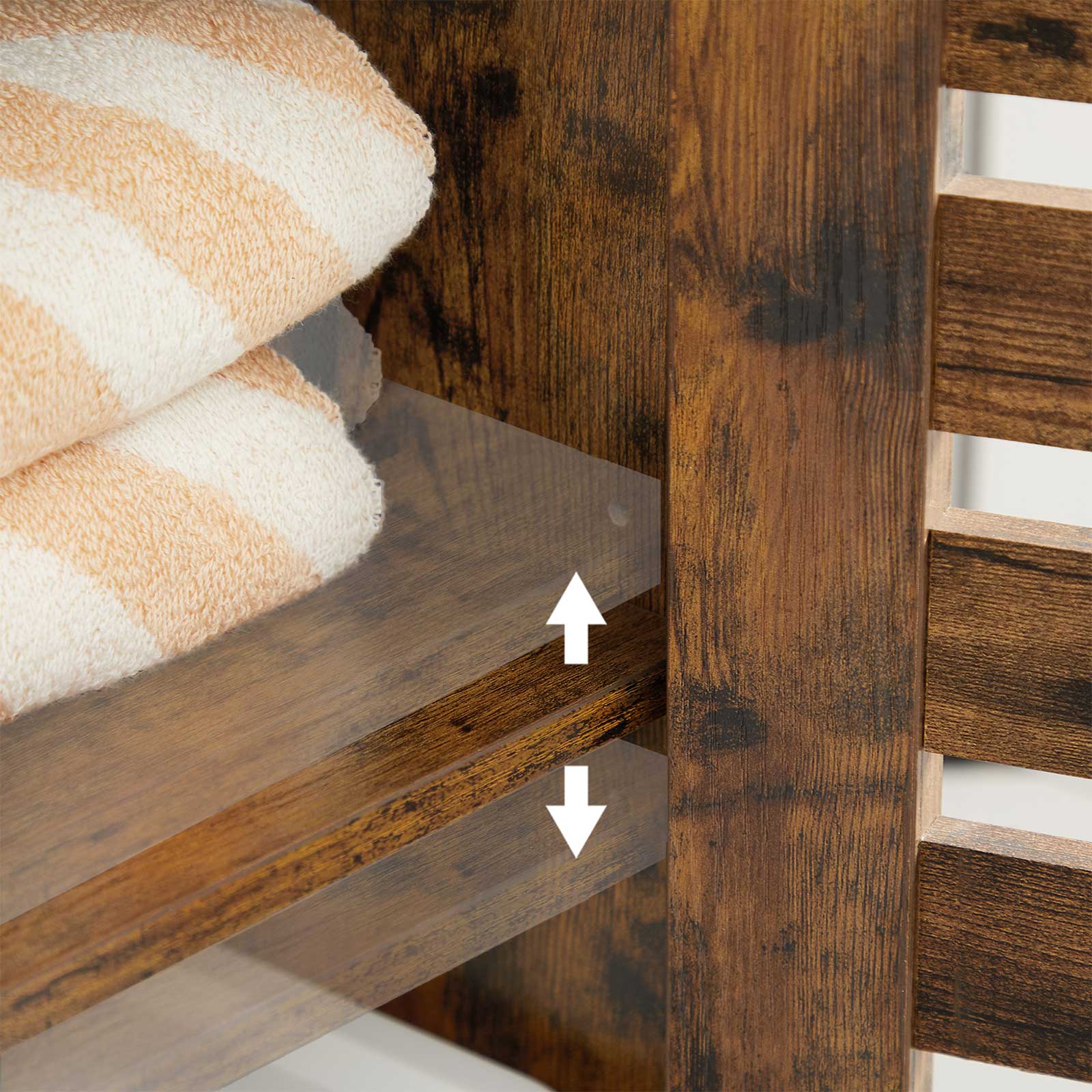Bathroom cabinet - Wooden cabinet - 2 French doors - Brown