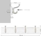 Coat rack - Wall coat rack - 4 Metal Jashaakes - Silver/White