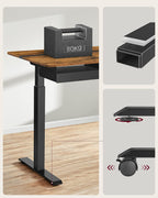 Electric desk - height adjustable - with socket