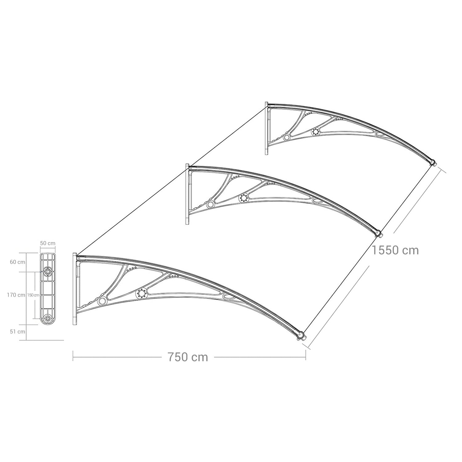 Bingakin - 155 × 96 cm - Transparent gray