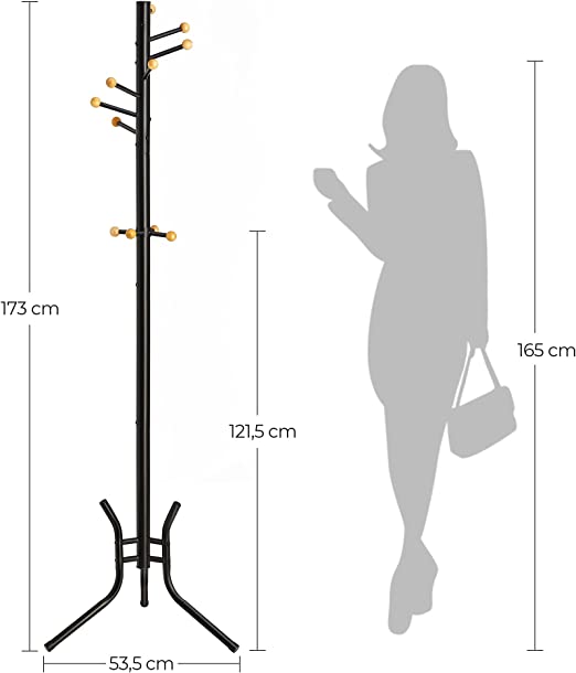 Coat rack - Clothing rack - 11 ball hooks - Van Staal - 53.5 x 53.5 x 173 cm