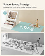 Jewelry box - With 3 levels - Sloping glass window - 2 drawers - Storage box for jewelry - Modern - White
