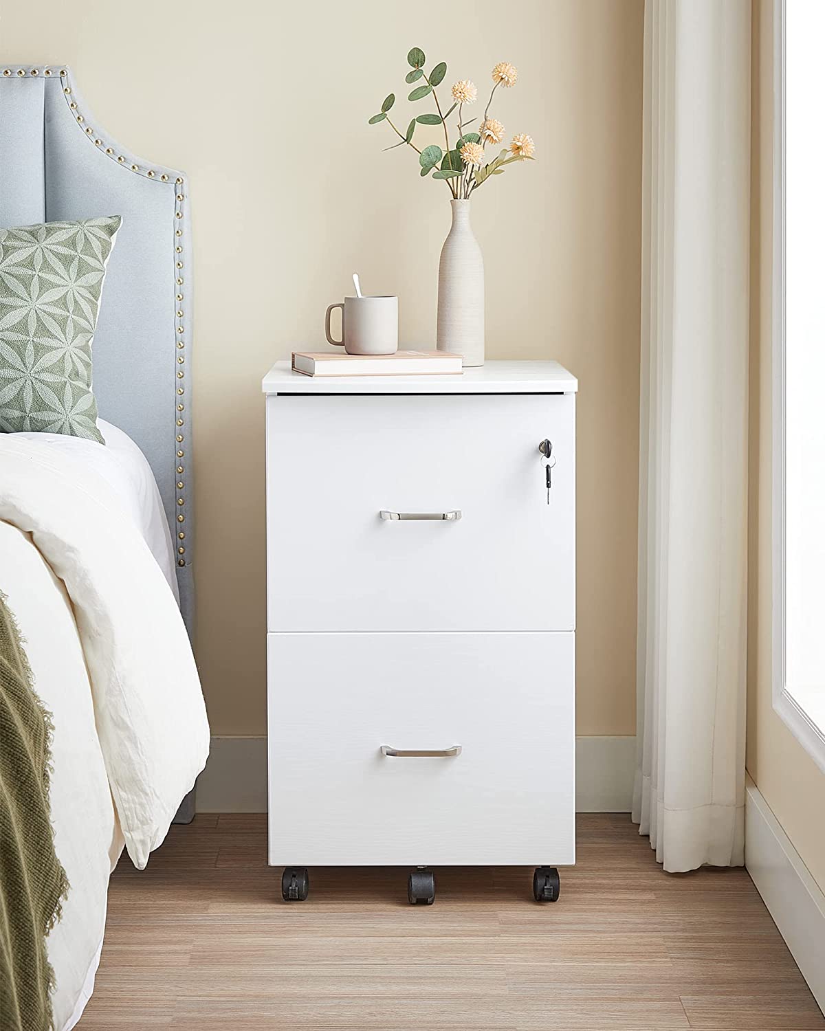 Archive cabinet - Roll container - With adjustable hanging folders - White