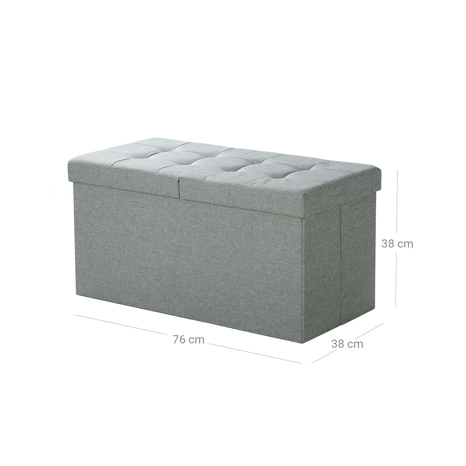 Seat box - Sofa with storage space - Sign cover - 80 L - Light gray