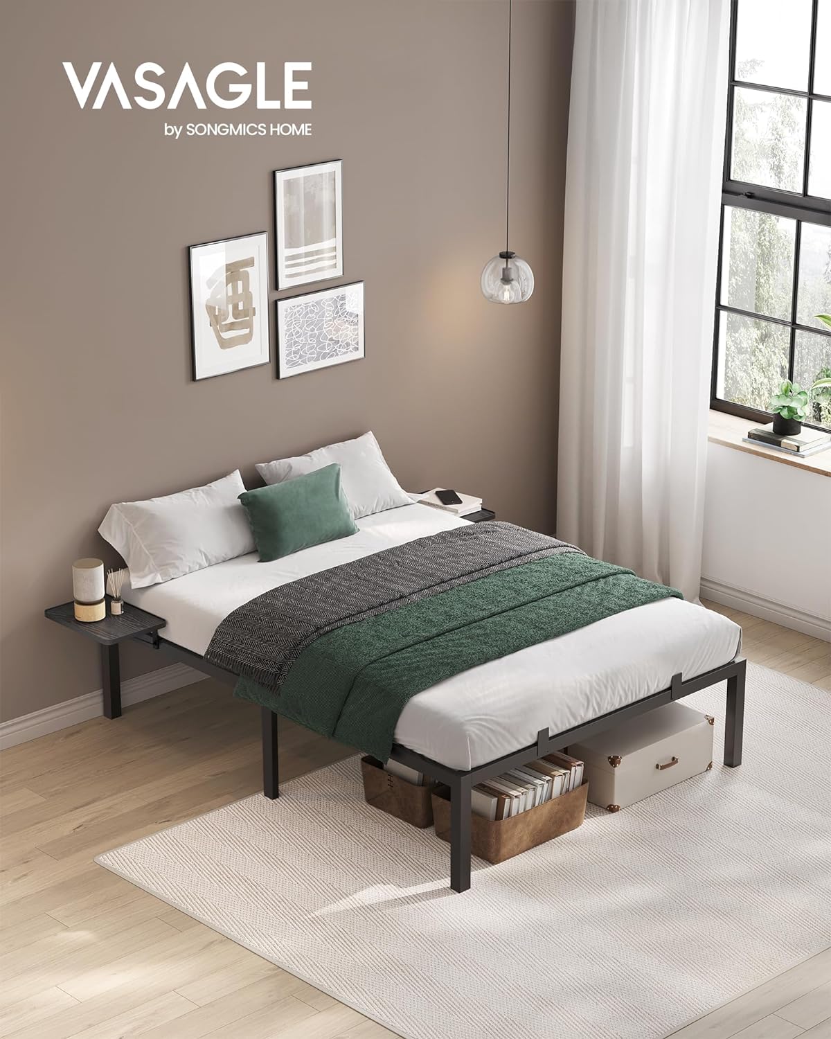 Bed Frame - Metal frame - Double bed - 200 x 140 cm - Black