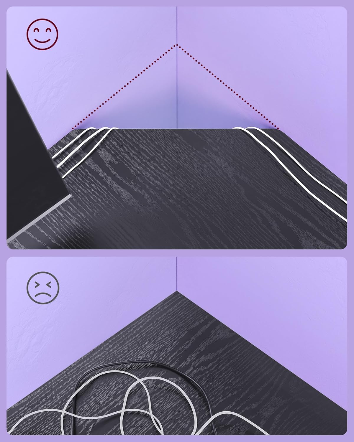 L-shaped desk, easy to set up