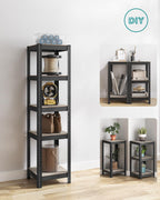 Small rack box - Living room cabinet - Extra strong - 5 levels - Black