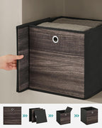 Storage boxes - Storage boxes - Set of 6 - Dark brown