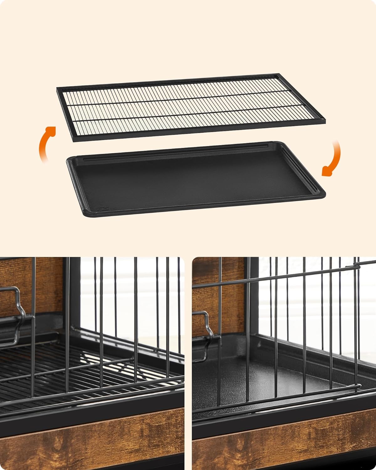 Dog Cage - Bench - Extra strong - Wood/metal frame - Brown