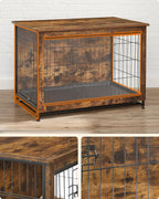Dog Cage - Bench - Extra strong - Wood/metal frame - Brown