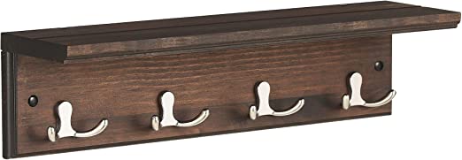 Wall coat rack - Hall coat rack - With 4 double hooks - with board
