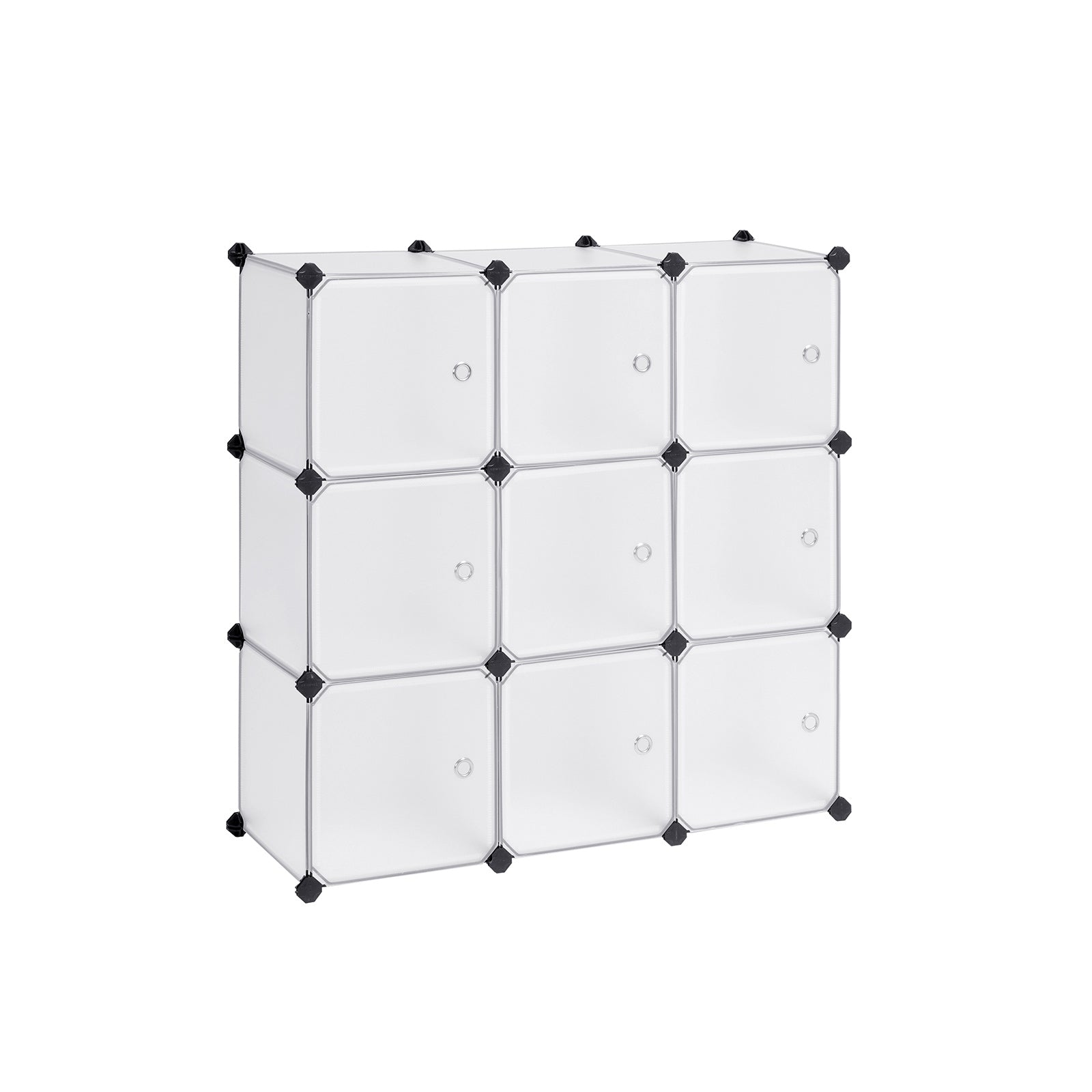 Racking system - 9 cubes - With doors - Wardrobe and shoe rack - White