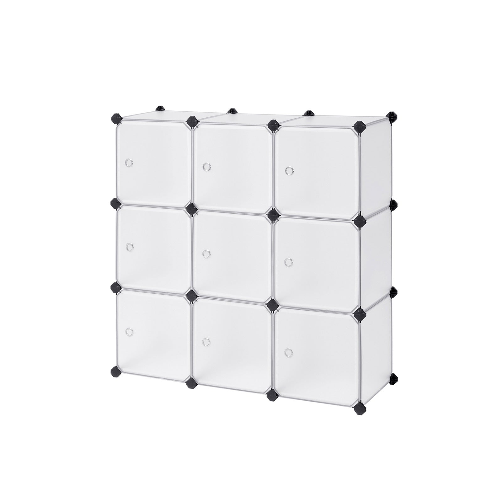 Racking system - 9 cubes - With doors - Wardrobe and shoe rack - White