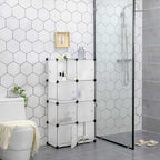 Racking system - 9 cubes - With doors - Wardrobe and shoe rack - White