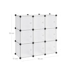 Racking system - 9 cubes - With doors - Wardrobe and shoe rack - White