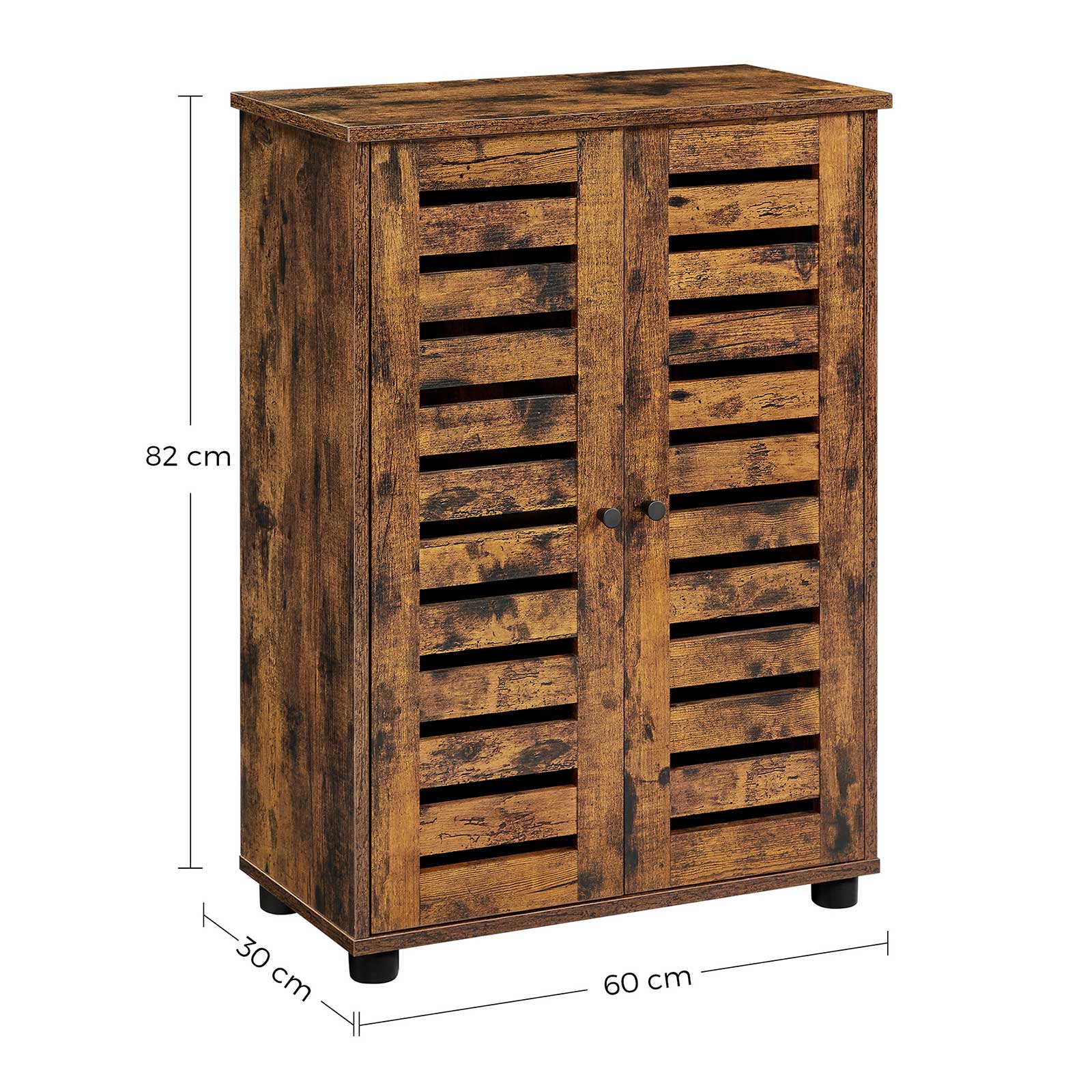 Bathroom cabinet - Wooden cabinet - 2 French doors - Brown