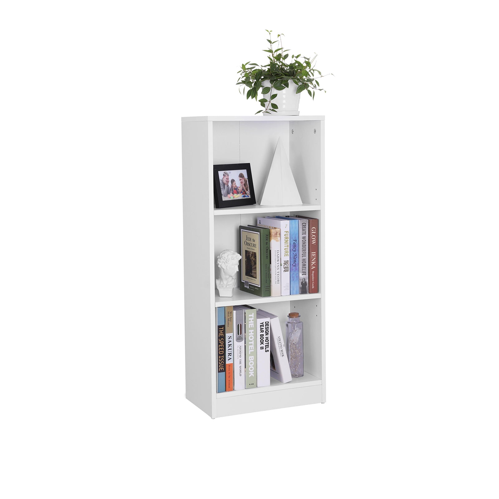 Bookcase - Simple - with 3 compartments - White