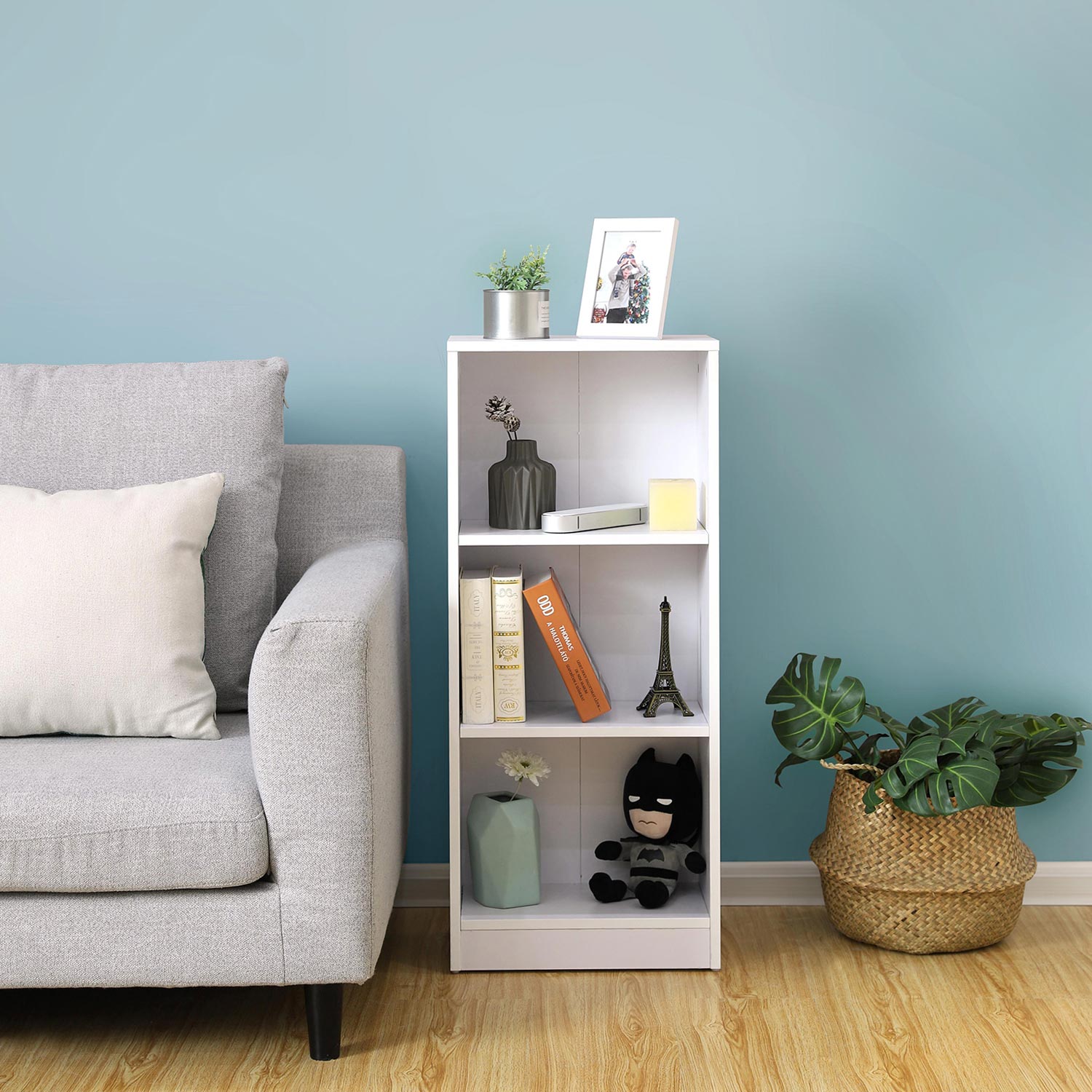 Bookcase - Simple - with 3 compartments - White