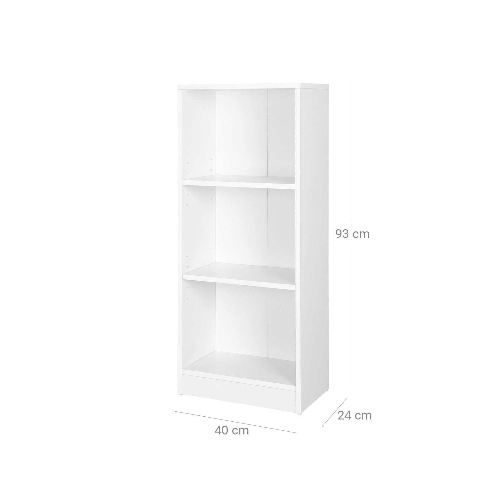 Bookcase - Simple - with 3 compartments - White