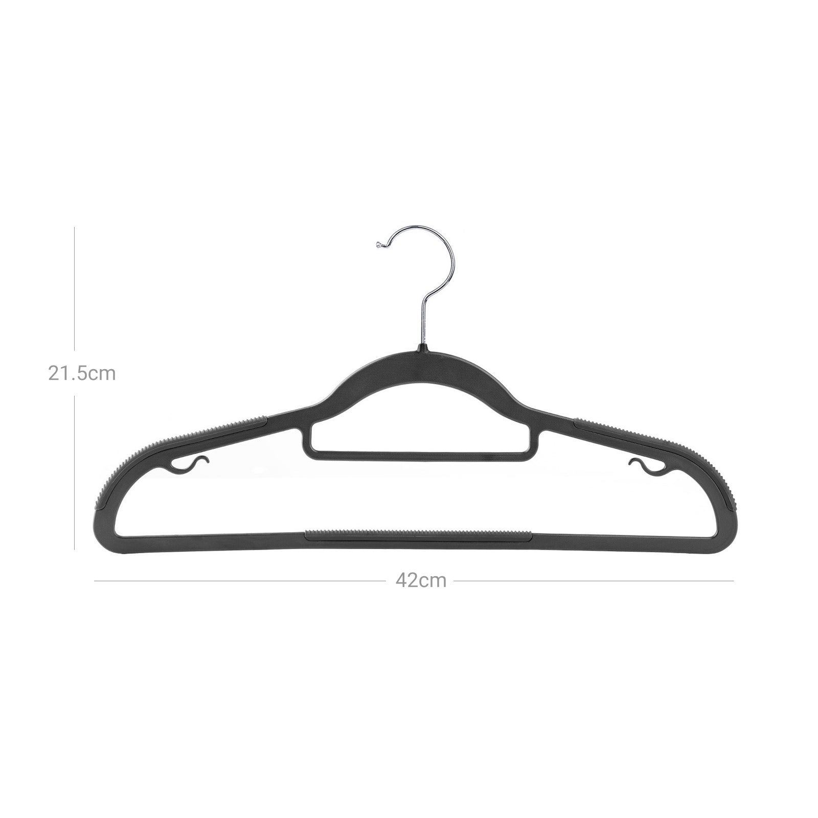 Clothing hangers - Anti -slip - Set of 50 - Gray