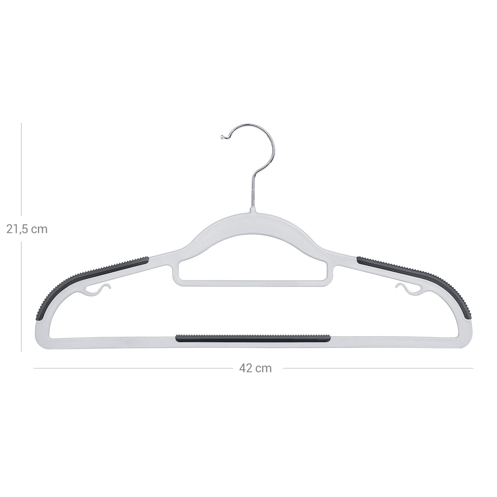 Clothing hangers - Anti -slip - Set of 50 - Gray