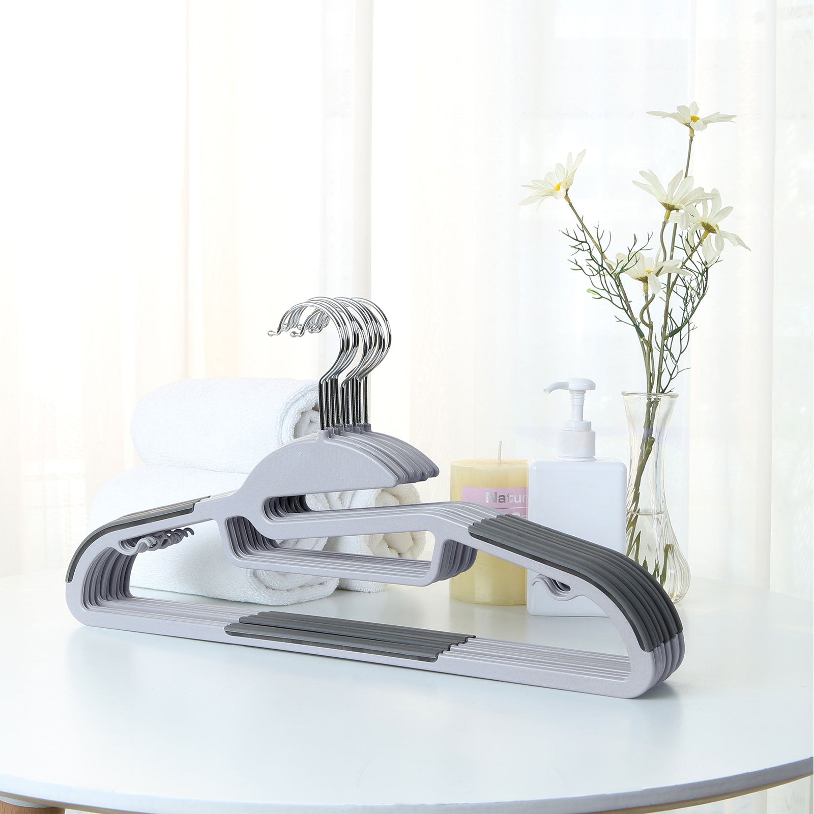 Clothing hangers - Anti -slip - Set of 50 - Gray