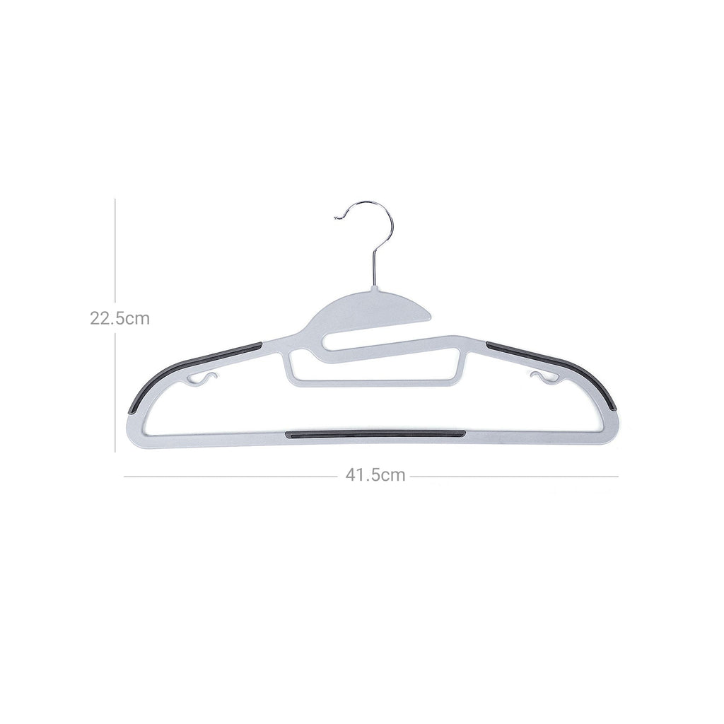 Clothing hangers - Anti -slip - Set of 50 - Gray