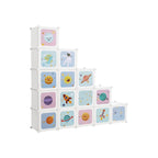 Storage cabinet - Children's cabinet with doors - Plastic shoe rack - White