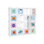 Storage cabinet - Children's cabinet with doors - Plastic shoe rack - White