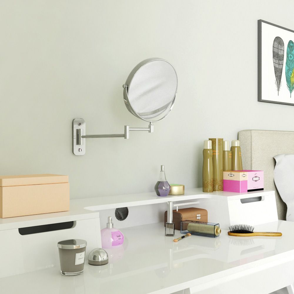 Extendable makeup mirror-5 × magnification