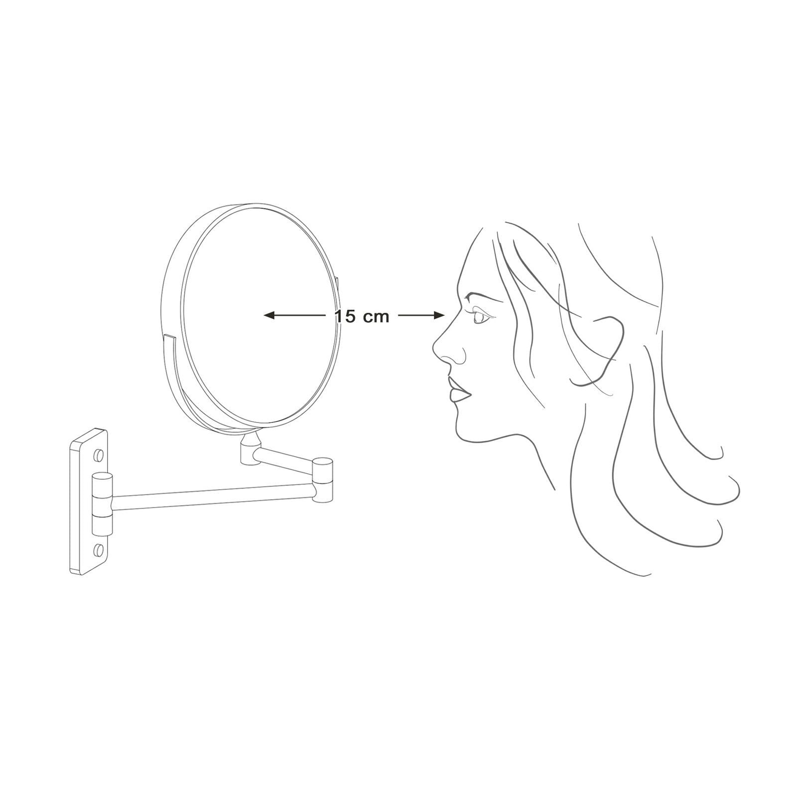 Extendable makeup mirror-5 × magnification