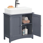 Washbasin cabinet - Bathroom furniture - With 2 doors - Country style - Gray
