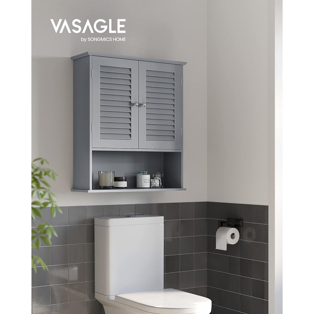 Bathroom furniture - with adjustable shelf and slat doors