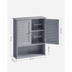 Bathroom furniture - with adjustable shelf and slat doors